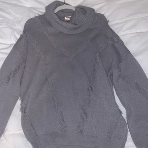 Willow-Root Fringed Turtleneck Sweater